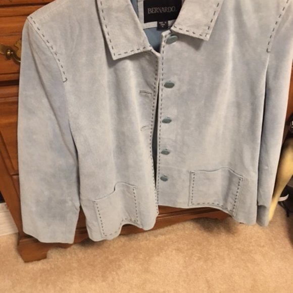 Ladies Blue Suede Leather Jacket   Size XL - Picture 16 of 16